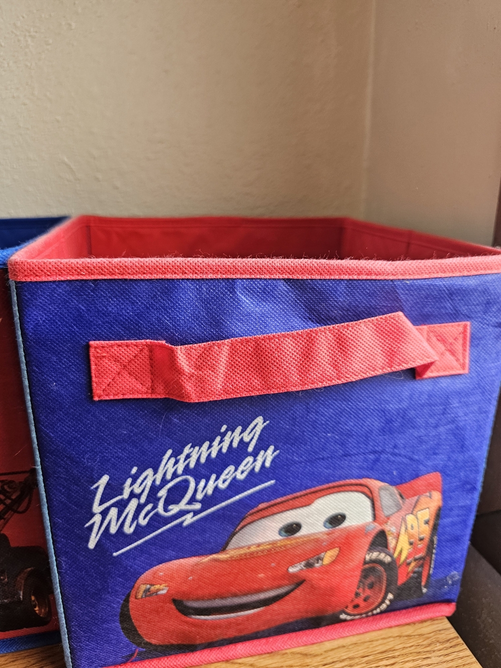Cars 2 Storage Bins Collapsible Fabric Lightning Mcqueen & Mater 9.5 Inch Disney - Picture 4 of 15